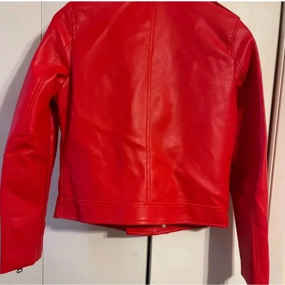 New Azalea Wang Cherry Red Faux Leather Jacket - Picture 7 of 8
